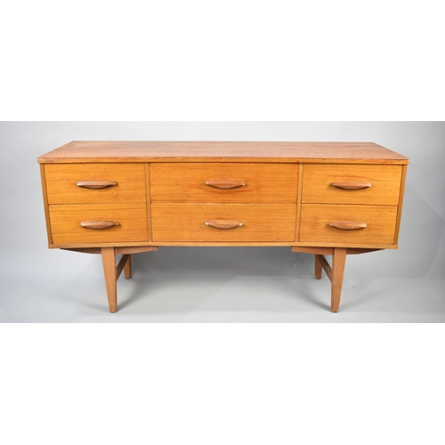 153 - A 1970s Six Drawer Sideboard, 137cms Wide and 67cms High