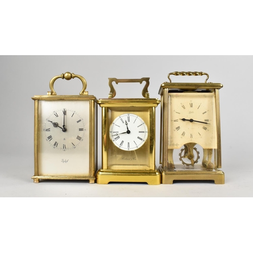 167 - A Collection of Mid 20th Century Brass Carriage Clocks