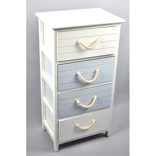 182 - A Modern White Painted Four Drawer Storage Unit, 37cms Wide and 73cms High