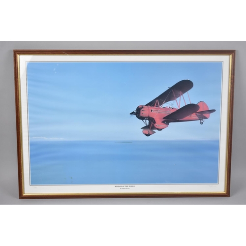 184 - A Framed Print of a Vintage Bi-Plane, 