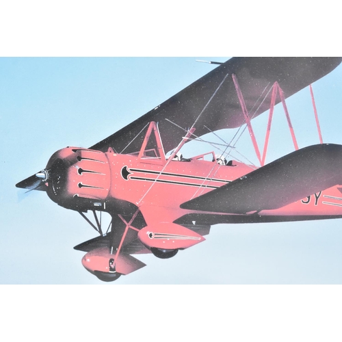 184 - A Framed Print of a Vintage Bi-Plane, 