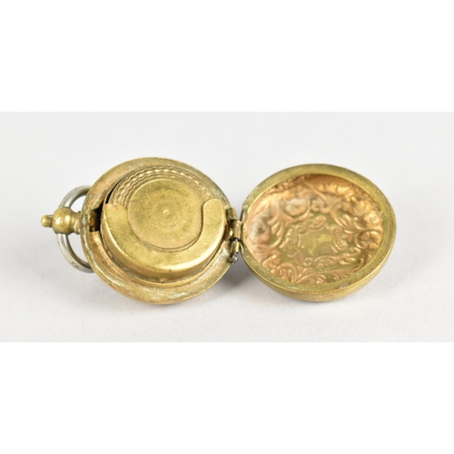 20 - A 19th Century Brass Sovereign Case, 3cms Diameter