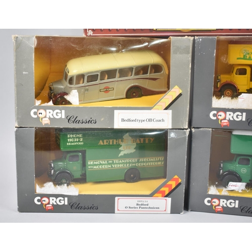 228 - A Collection of Four Corgi Classic Boxed Vintage Lorries and Buses together with a Corgi Tramlines E... 