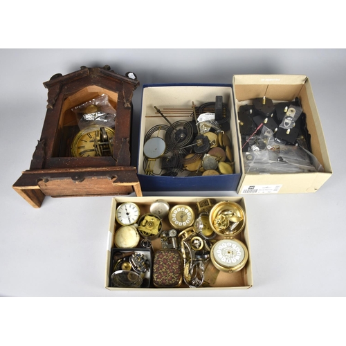 248 - A Collection of Various Vintage Clock Movements and Parts, Pendulums, Gongs Etc