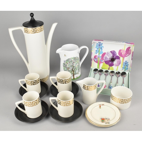 256 - A Collection of Ceramics to Comprise Portmeirion Greek Key Coffee Set for Four, Portmeirion Jug, Spo... 