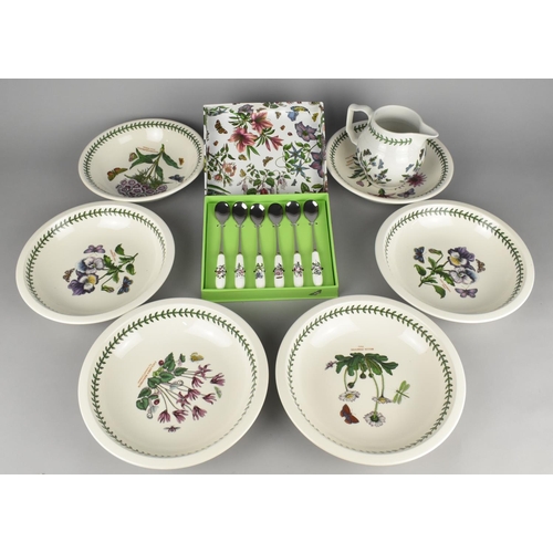 257 - A Collection of Portmeirion Botanic Garden to Comprise Jug, Bowls and Cased Set of Spoons