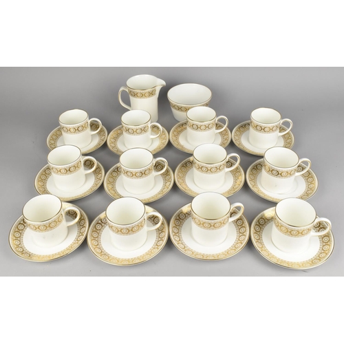 263 - A Wedgwood Marguerite Coffee Set for Twelve to Comprise Coffee Cans, Saucers, Milk Jug and Sugar Bow... 