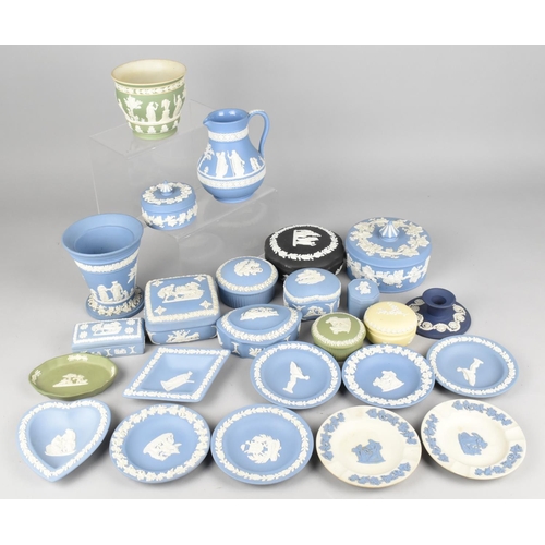 267 - Twenty-Five Pieces of Wedgwood Jasperware to Comprise Dishes, Lidded Pots, Jug, Vase etc