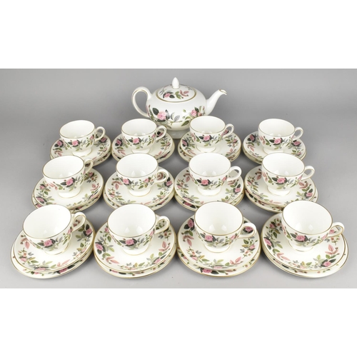 269 - A Wedgwood Hathaway Rose Tea Set for Twelve to Comprise Cups, Saucers, Side Plates and a Teapot