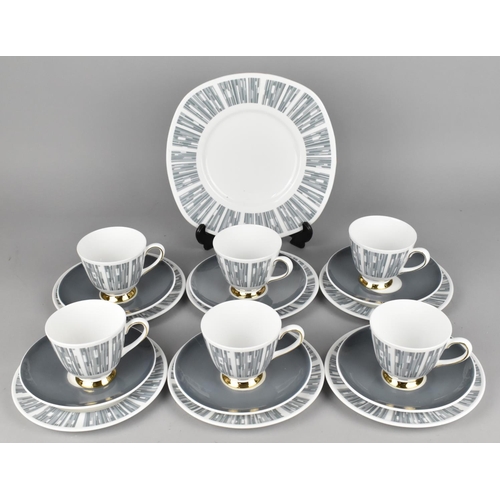 271 - A Tuscan Manhattan Tea Set for Six to Comprise Cups, Saucers, Side Plates and a Cake Plate (One Sauc... 