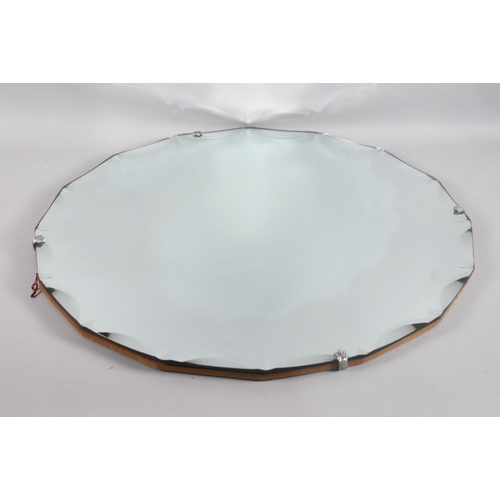 276 - A Vintage Circular Bevel Edged Wall Mirror, 60cms Diameter