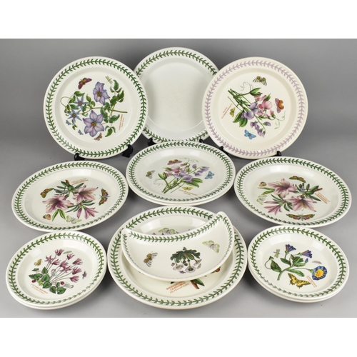 282 - A Collection of Portmeirion Botanic Garden Plates to Comprise Five Large Pattern, Two Plain, Four Sm... 