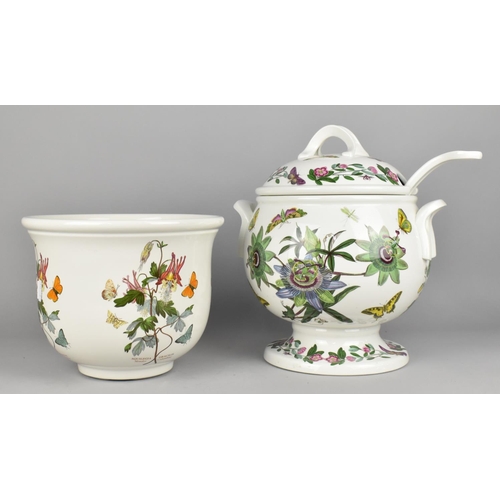 283 - A Portmeirion Botanic Garden Soup Tureen and Ladle, 30cm high Together with a Jardiniere