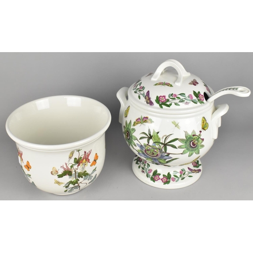 283 - A Portmeirion Botanic Garden Soup Tureen and Ladle, 30cm high Together with a Jardiniere