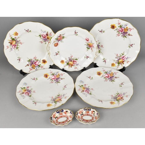 290 - A Collection of Royal Crown Derby to Comprise Four Derby Posies Plates, Cake Plate and Two Small Ima... 