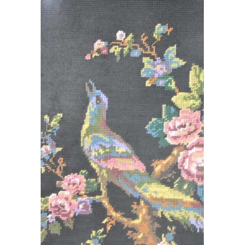 291 - A Gilt Framed Tapestry of Exotic Bird in Rose Bush, 50x65cms