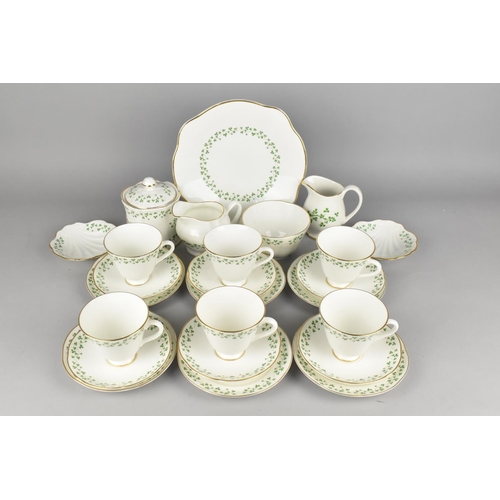 292 - A Royal Tara Clover Decorated Tea Set to Comprise Six Cups, Six Saucers, Six Side Plates, Jugs, Cake... 