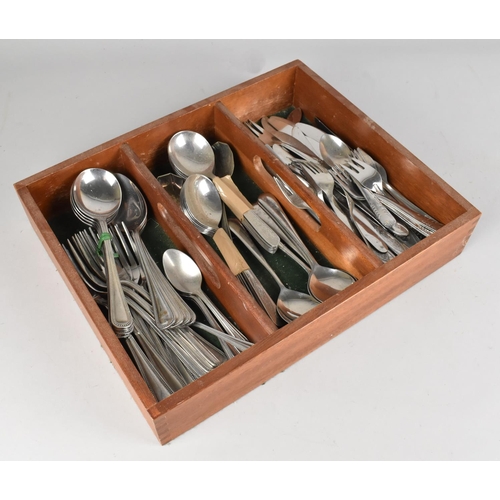 317 - A Modern Wooden Cutlery Tray Containing Various Cutlery