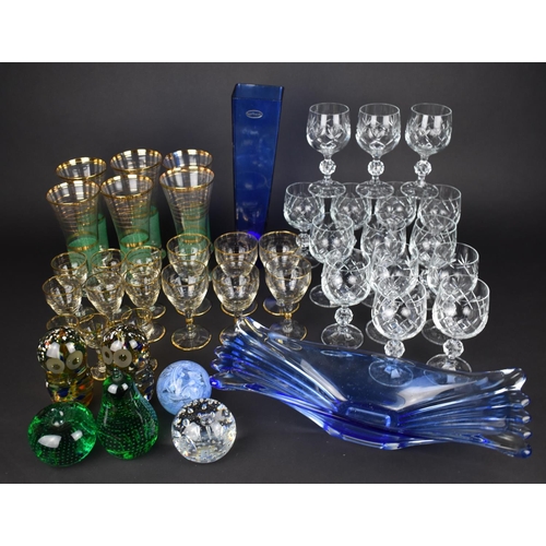 325 - A Collection of Various Glass to Comprise Wine Glasses, Paperweights, Drinking Glasses etc