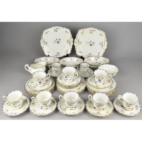 329 - A Paragon English Bluebell Tea Set to Comprise Eight Cups, Eleven Saucers, Twelve Side Plates, Milk ... 