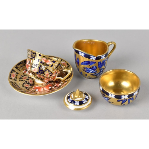 336 - A Royal Crown Derby Imari Miniature Together with a Coalport Japanese Grove Miniature Bowl, Jug and ... 