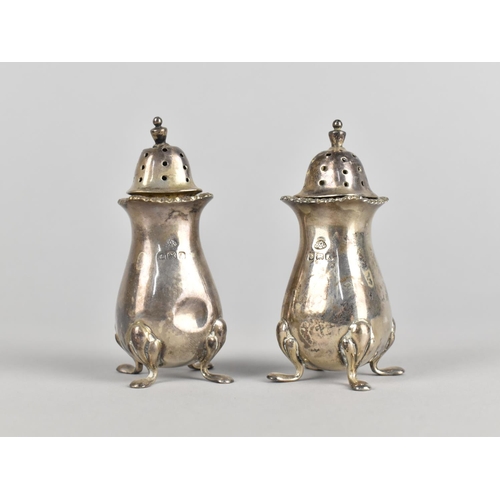 348 - A Pair of Silver Cruets by Adie Brothers Ltd, Birmingham Hallmark, 8cm high, 59g