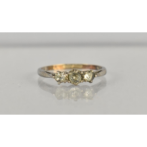 359 - A 9ct Gold, Silver and Paste Stone Trilogy Ring, Size L, 1gm