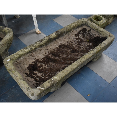 376 - A Large Early 18th Century Hand Carved Sandstone Feeding Trough, 111cm Wide, Has Been Restored (Plea... 