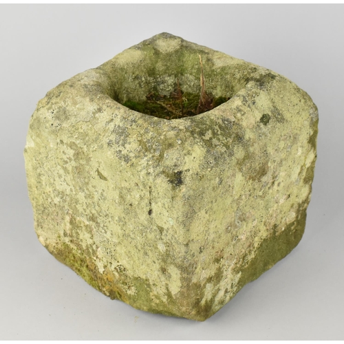 378 - An Early 19th Century Hand Carved Mortar, 20cm Square