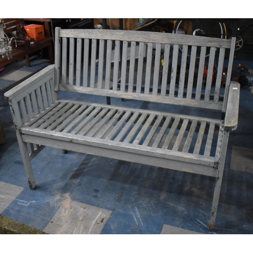 384 - A Painted Wooden Garden Bench, 117cm wide