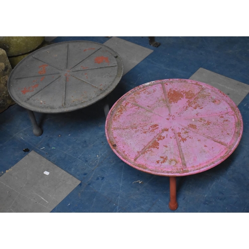 390 - A Pair of Cast Metal Circular Topped Stands, 49cm Diameter