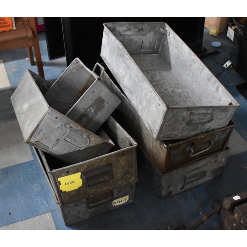 395 - A Collection of Galvanized Tool Tote Trays