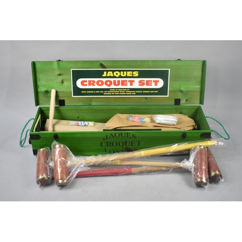 417 - A Modern Jaques Croquet Set, Appears Unused, Four Mallets and all Accessories