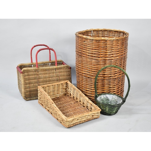 419 - A Collection of Various Modern Wicker Baskets and Trays