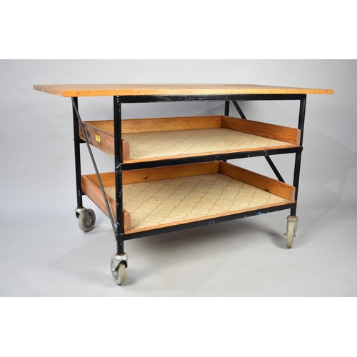 438 - A Mid 20th Century Trolley/Table with Two Under Shelves, 122cms Wide