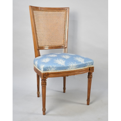 444 - A Modern Cane Back Ladies Bedroom Chair in the French Style with Turned Reeded Supports