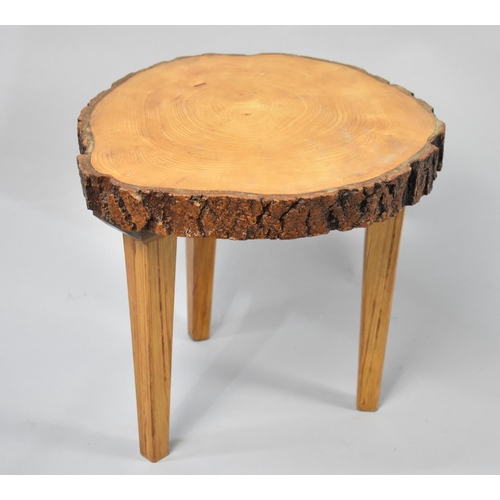 53 - A Modern Rustic Three Legged Stool Formed from a Section of Tree Trunk, 34cm Diameter