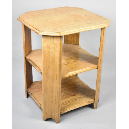 64 - A Mid 20th Century Light Oak Square Topped Two Tier Occasional Table, 52cms Square and 66cms High