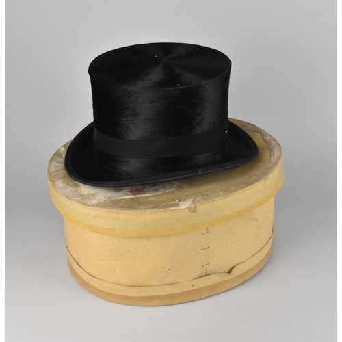 68 - A Christys' of London Moleskin Top Hat, Inner Measurements, 20x16cms, with original Cardboard Box