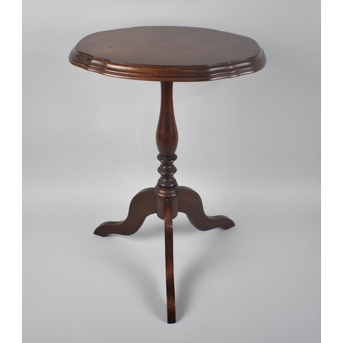 73 - A Late 20th Century Mahogany Oval Topped Wine Table on Tripod Stand, 37cms Wide