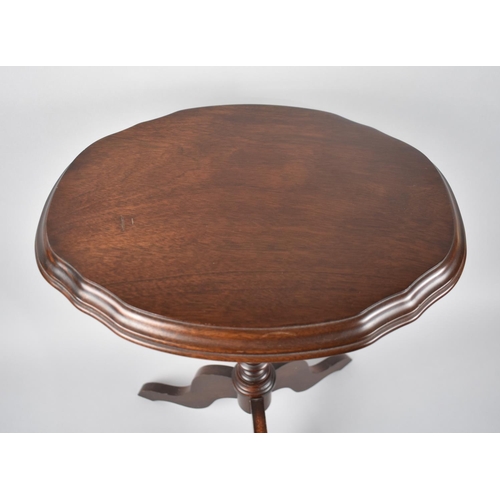 73 - A Late 20th Century Mahogany Oval Topped Wine Table on Tripod Stand, 37cms Wide