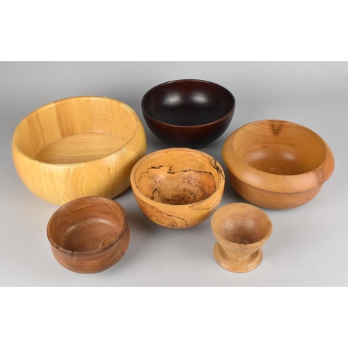 85 - A Collection of Six Turned Wooden Bowls