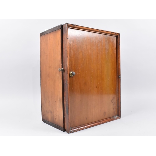 98 - An Edwardian Wall Hanging Mahogany Cabinet, 26cms Wide and 34cms High