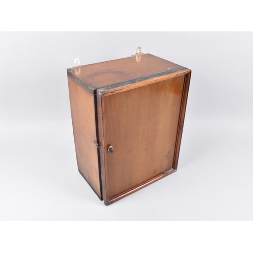 98 - An Edwardian Wall Hanging Mahogany Cabinet, 26cms Wide and 34cms High