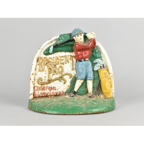 116 - A Painted Cast Metal Golfing Doorstop, 