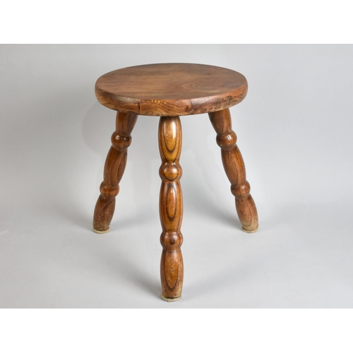 133 - A Late 20th Century Circular Topped Stool, 32cms High