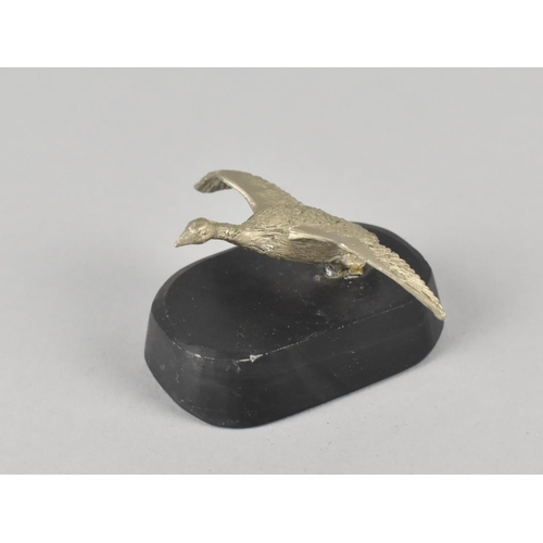 15 - A Metal Study of a Goose Taking Flight on Plinth Base, 4cms High