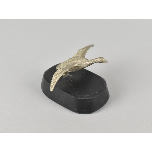 15 - A Metal Study of a Goose Taking Flight on Plinth Base, 4cms High