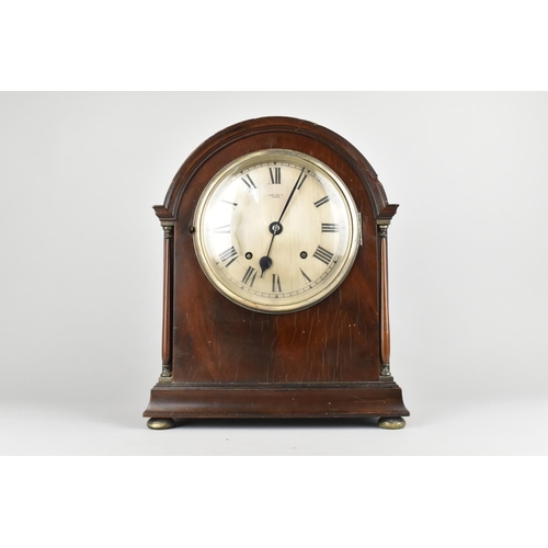 18 - An Early 20th Century Mahogany Cased Clock by James Weir, Glasgow, of Architectural Form with Silver... 