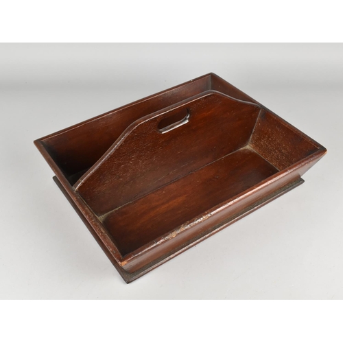 2 - A Mahogany Two Division Cutlery Tray, 35.5x28cm